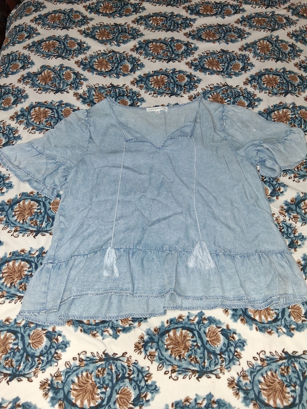 Jane + Delancey Peasant Tie-Front Top